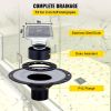 VEVOR Shower Curb Kit 38" x 60" Watertight Shower Curb Overlay with 4" PVC Offset Bonding Flange, 4" Stainless Steel Grate