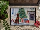 Irish Setter Cozy Christmas Doormat Front Door Mat Indoor Outdoor Rugs for Entryway, Non Slip Washable Low Pile, 24H X 36W