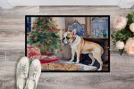 French Bulldog Christmas Cookies Doormat Front Door Mat Indoor Outdoor Rugs for Entryway, Non Slip Washable Low Pile, 24H X 36W
