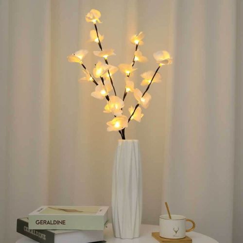 White Twig Branches 32IN 100 LED with Timer Battery Operated;  Artificial Tree Branch with Warm White Lights for Holiday Xmas Party Decoration Indoor