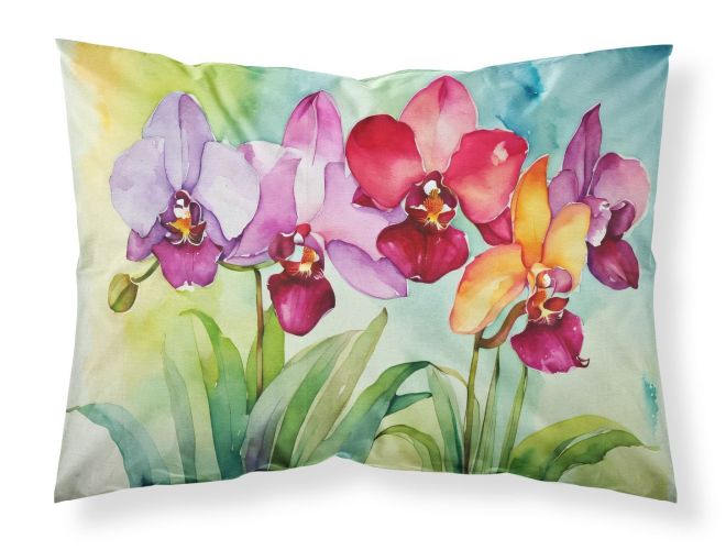 Orchids in Watercolor Standard Pillowcase Lightweight Super Soft Easy Care Decorative Artwork Pillowcase, Standard